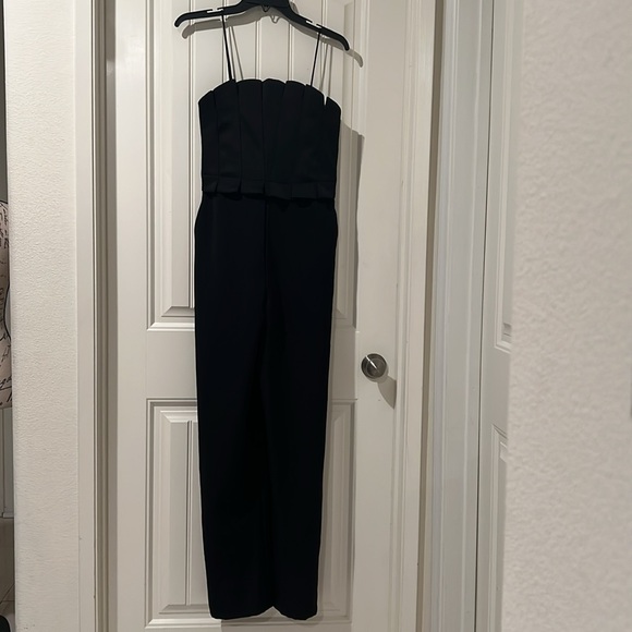 ZARA WIDE-LEG CREPE JUMPSUIT BLACK SIZE M NWOT - Picture 10 of 13